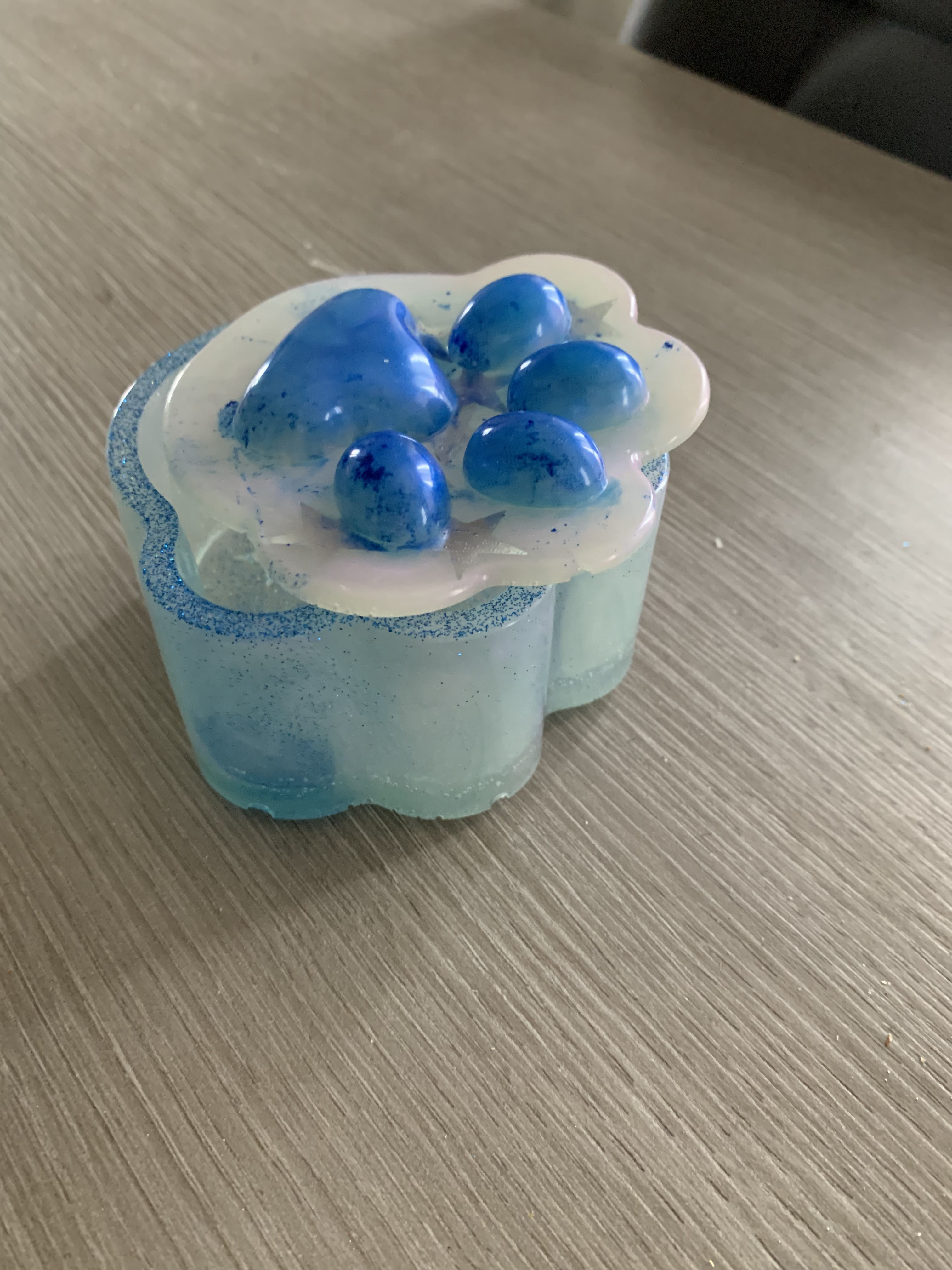 Boîte en forme de patte en résine