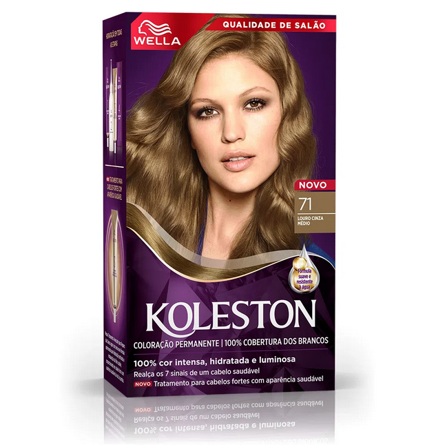 Tinta de Cabelo Koleston 71 Louro Cinza Médio