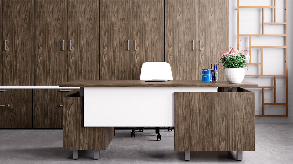 IOF Desk w Wall Unit