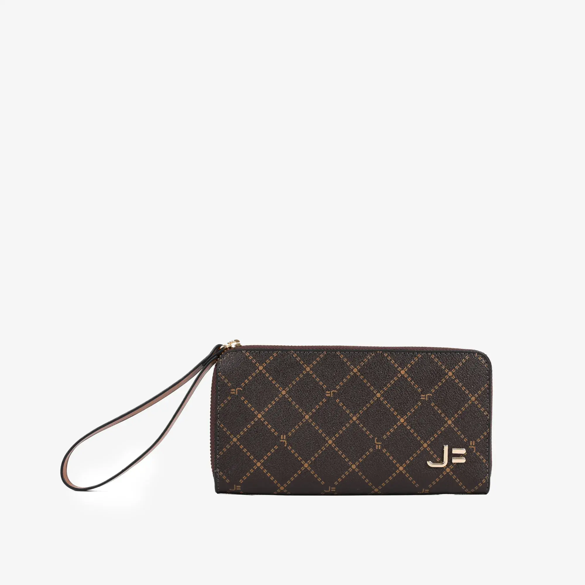 Carteira Porta Celular Monograma Jb Marrom