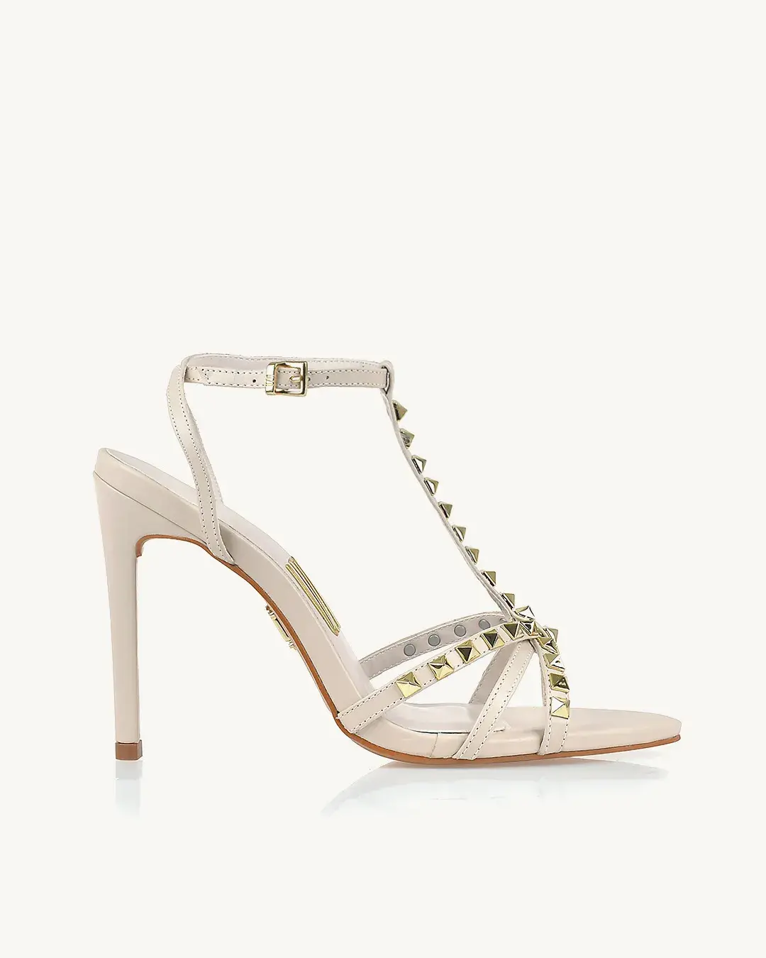 SANDÁLIA SALTO ALTO COURO IVORY