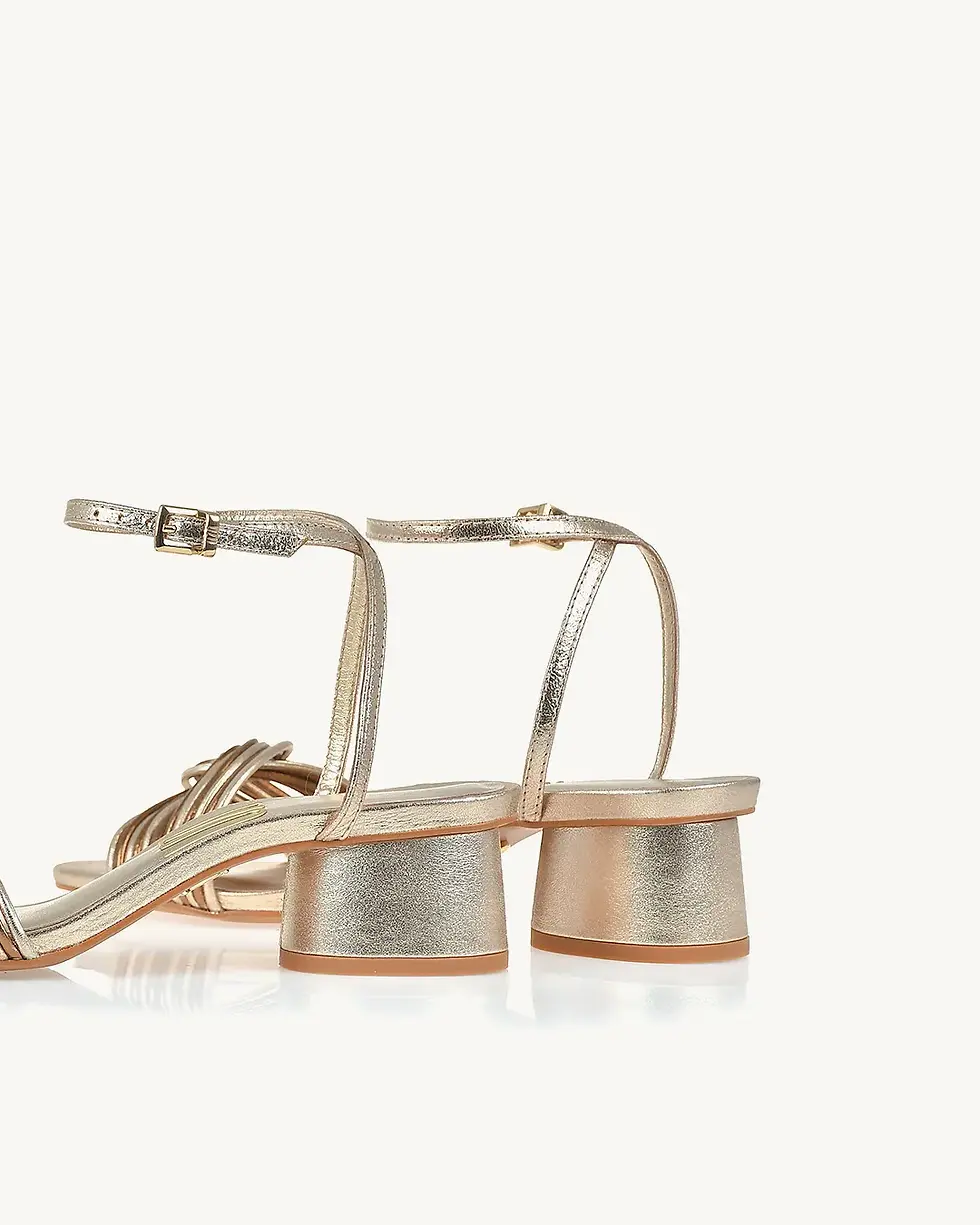 Miniatura: SANDÁLIA SALTO MÉDIO COURO LIGHT GOLD