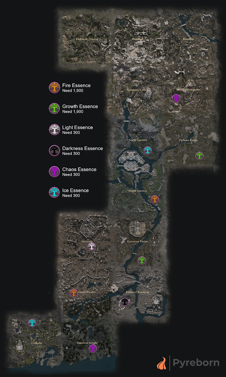 Bless Unleashed Invasions Map. Find the invasion for the essence you need!