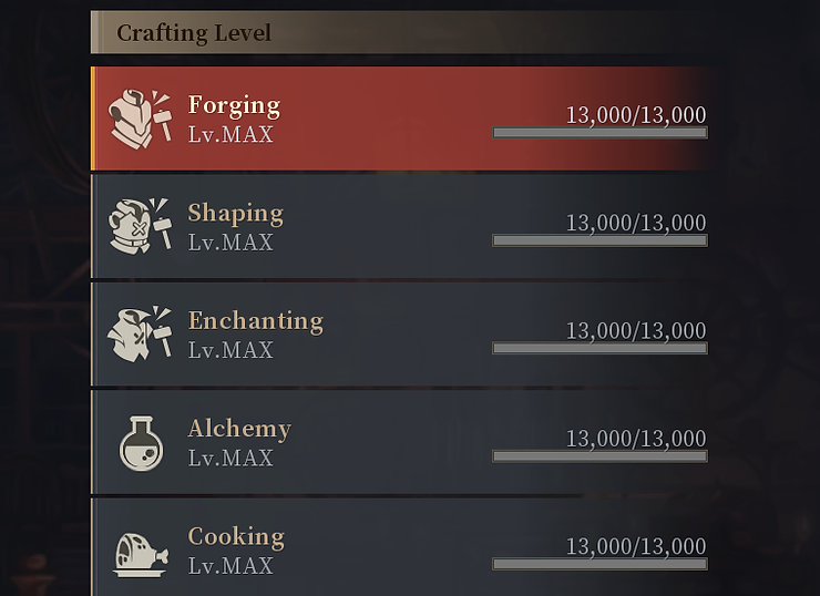 Get all your crafting skills to max