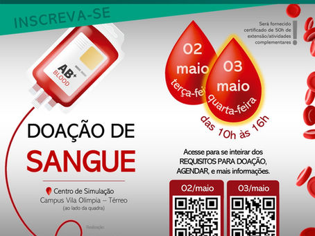 Doe sangue. Salve vidas (e ganhe horas de extensão)