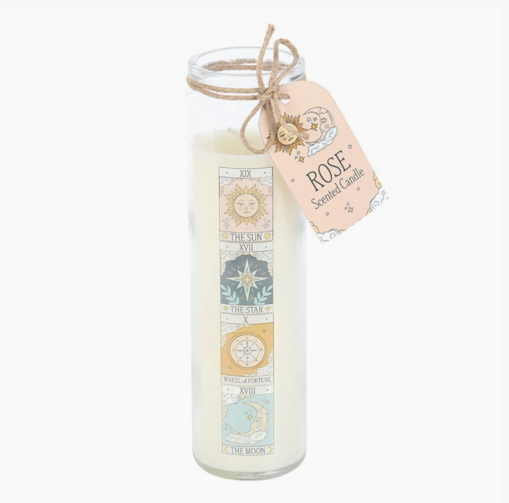Vintage Tarot Rose Tube Candle