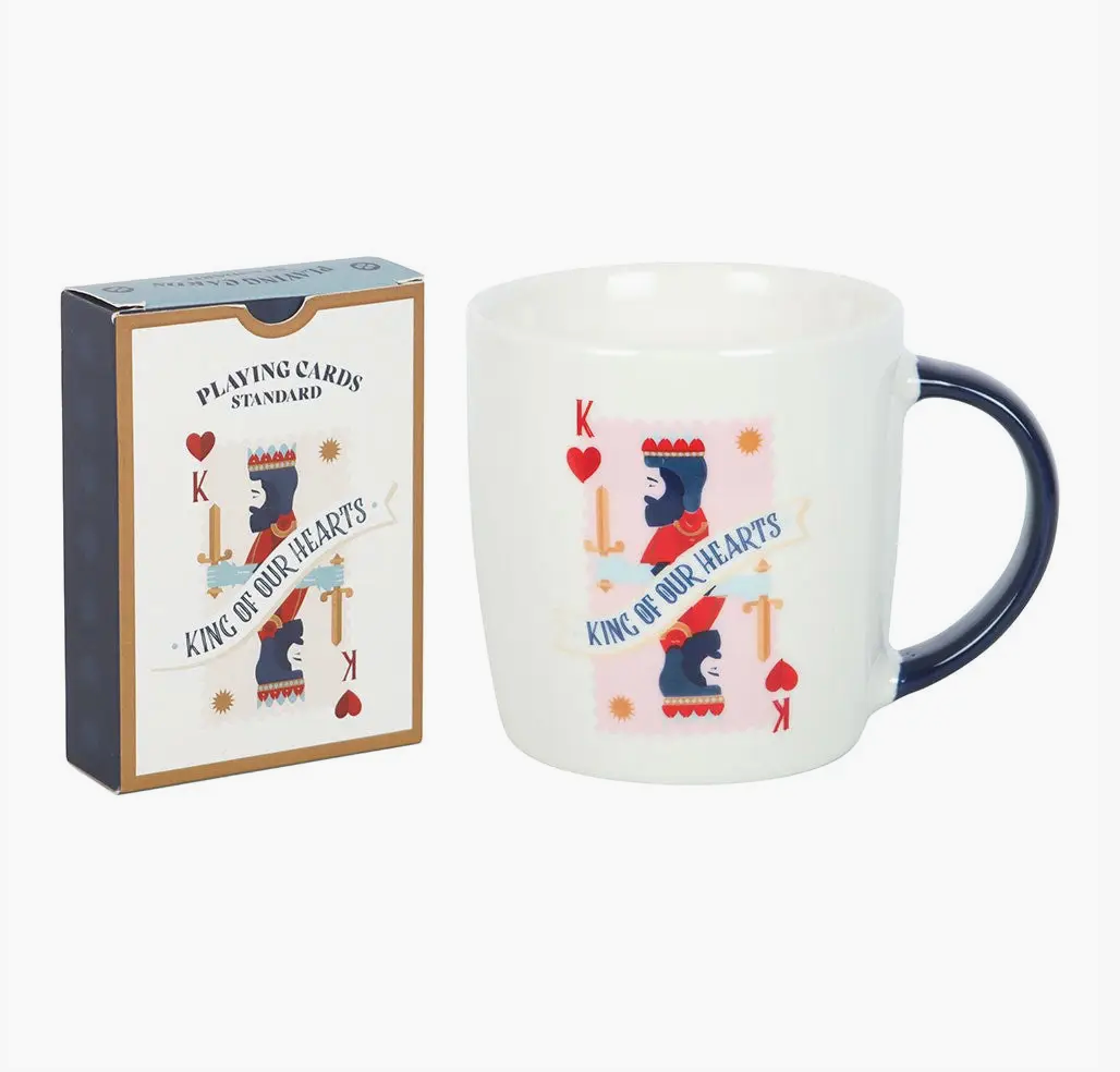 King of Our Hearts Father's Day Mug and Playing Cards Set