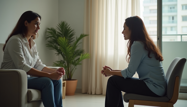 Vista lateral de una sesión de terapia cognitivo conductual en Xalapa