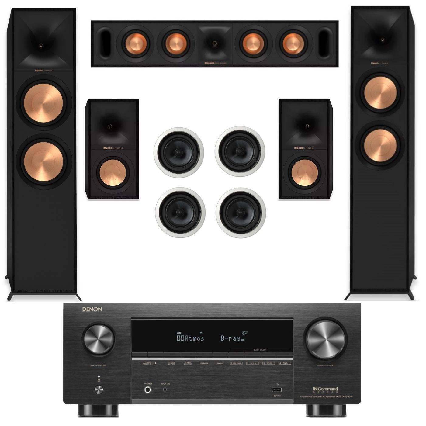 Denon X3800H with Klipsch R800F 9.0