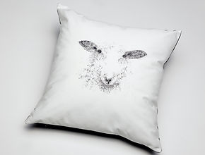 Embroidered Sheep Cushion
