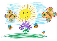 children-s-drawings-insects-sun-flowers-