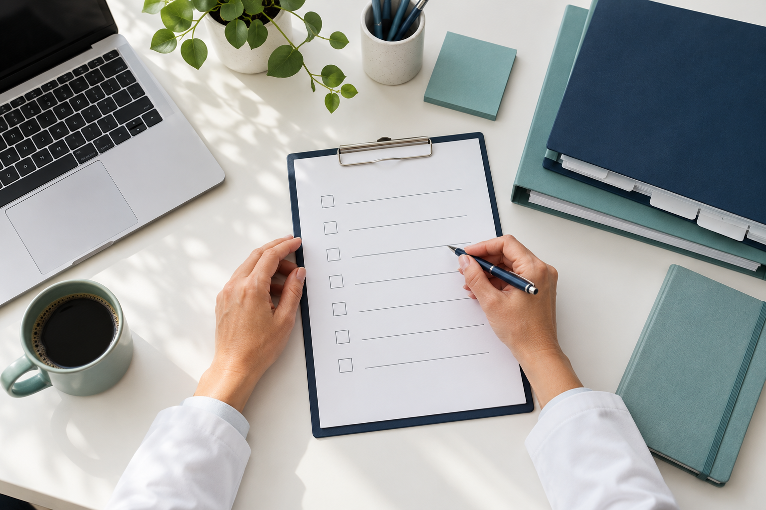 A checklist used to review and personalise clinic policy documents