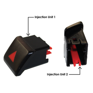 Safety Button made by the two-shot injection molding process