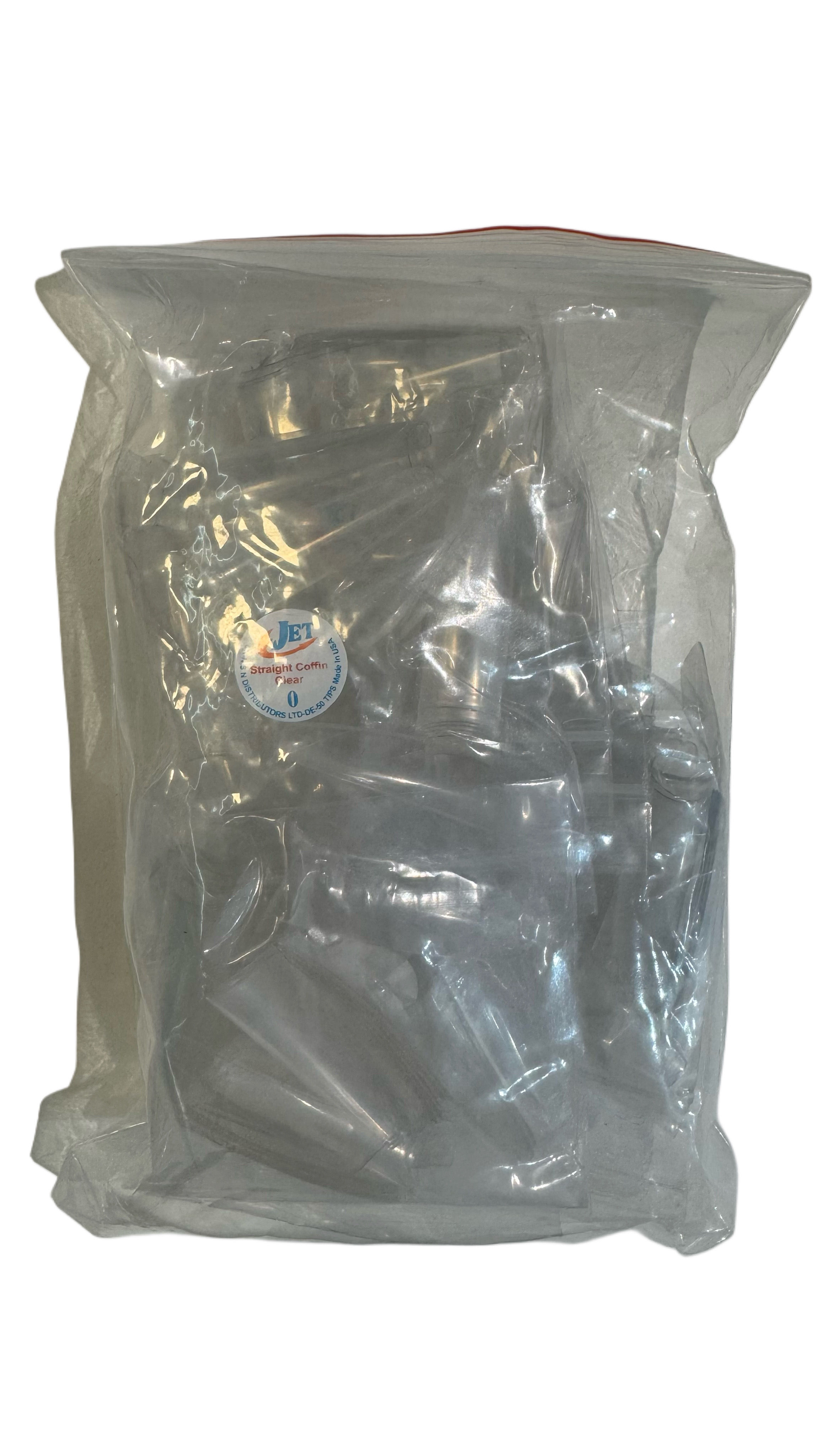 Straight Coffin Clear Nail Tips Jet (Pack of 500) 0