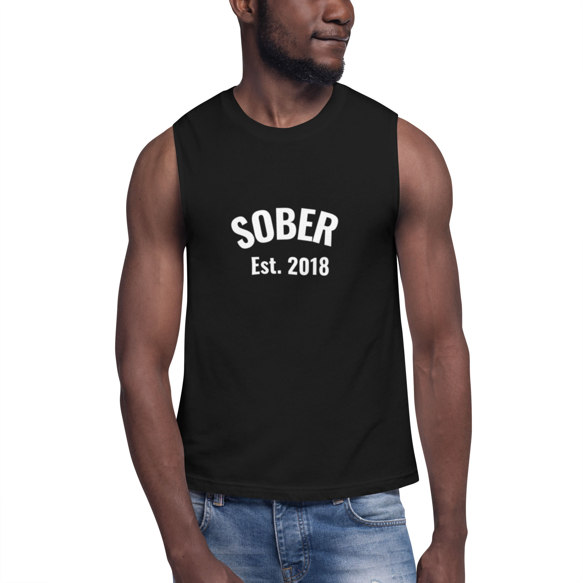 Sober Est. 2018 Unisex Muscle Tank