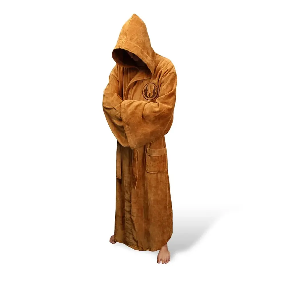 Thumbnail: Male Flannel Robe Male With Hooded Thick Star Dressing Gown Jedi Empire Men's