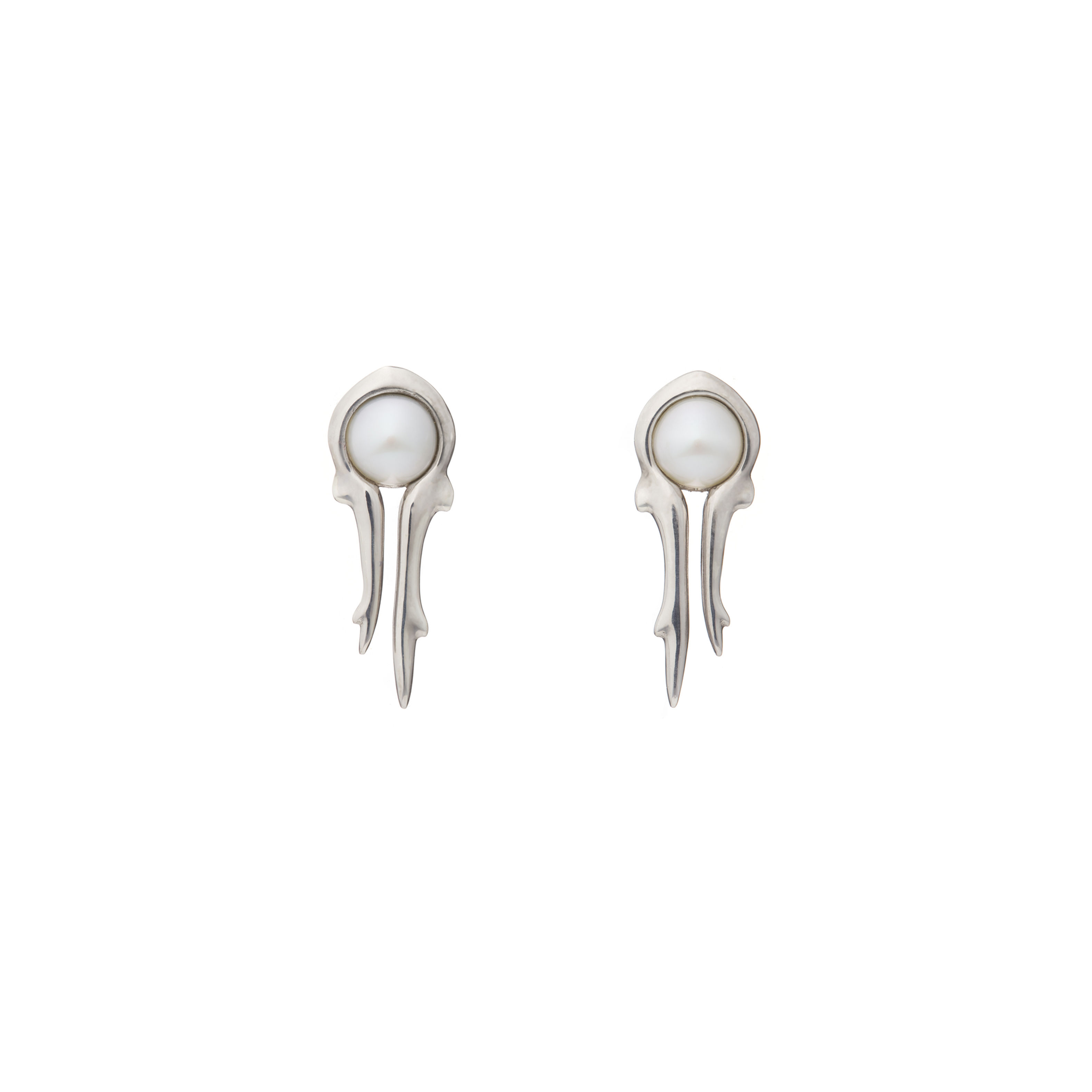 Antlers Earrings Silver