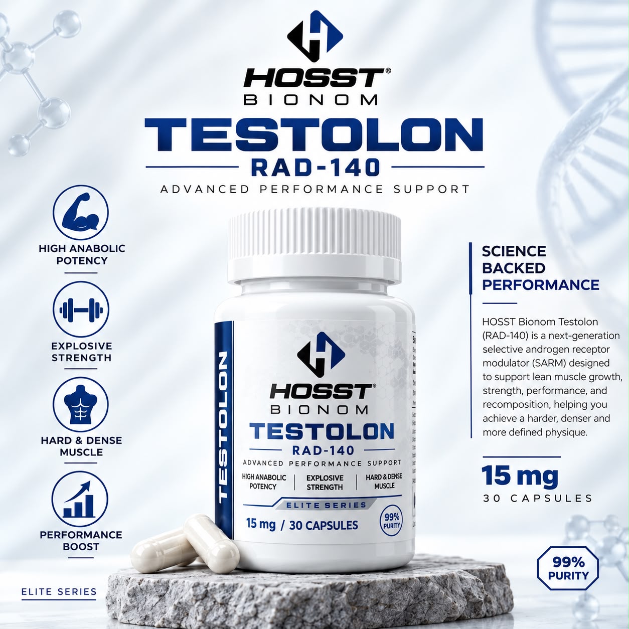 Testolon RAD-140 - 15 mg / 30 Capsules by HOSST BIONOM — image 2