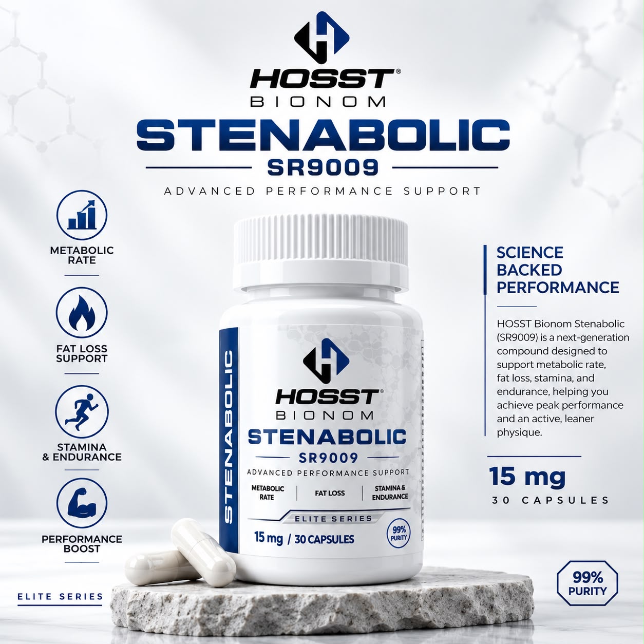 Stenabolic SR9009 - 15 mg / 30 Capsules by HOSST BIONOM — image 2