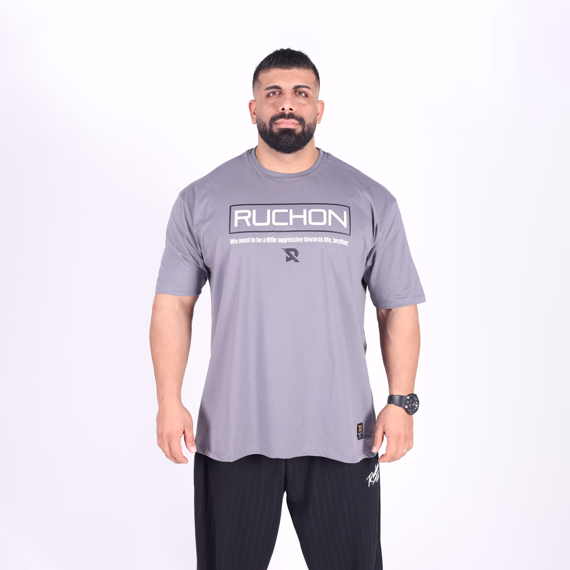 Aggressive Fitsize Tişört - Gri