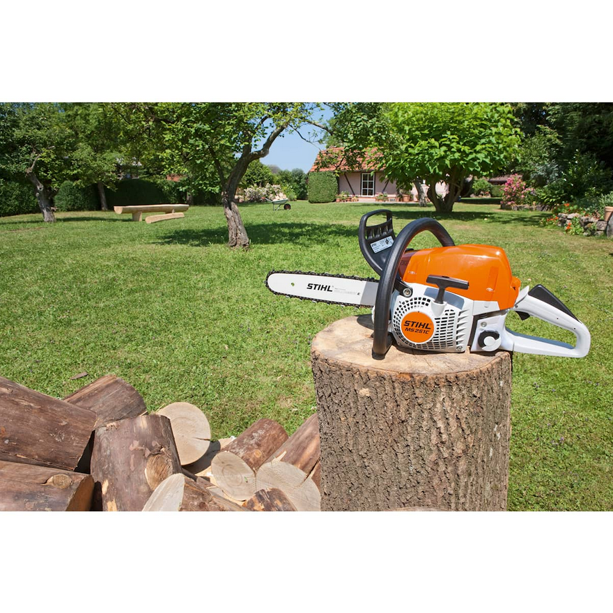 Miniaturbild: Stihl MS 251 Kettensäge auf Baumstamm