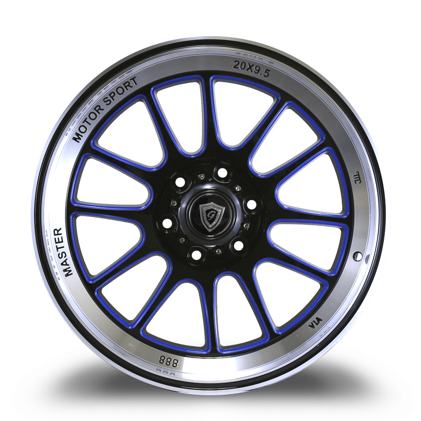 Thumbnail: 20X9 5-139.7 G-LINE G0089 BLACK BLUE WINDOWS   -15/108.1