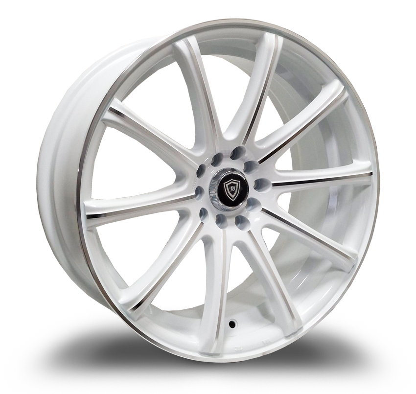 18X8 5-100/114.3 WHITE DIAMOND W3195 GLOSS WHITE POLISH FACE 35/73.1