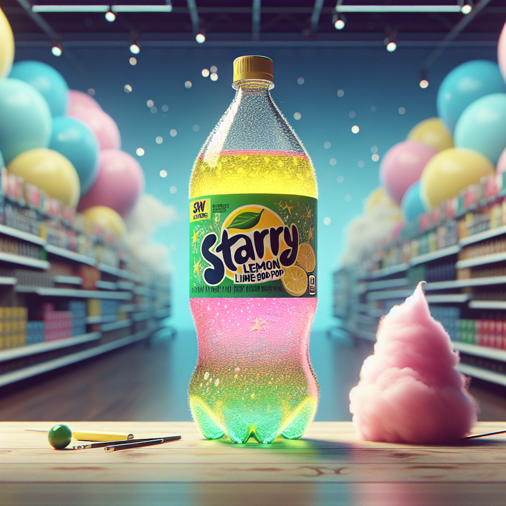 Starry Lemon Lime Soda Pop Bottle