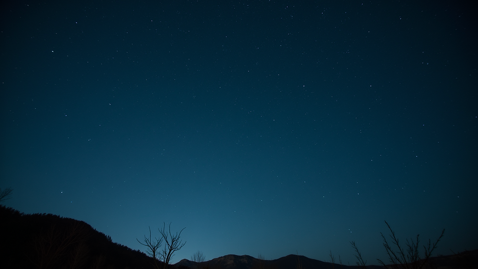 Eye-level view of a clear night sky filled with stars