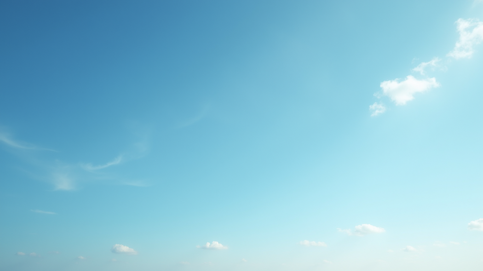 Wide angle view of a clear blue sky with a few wispy clouds