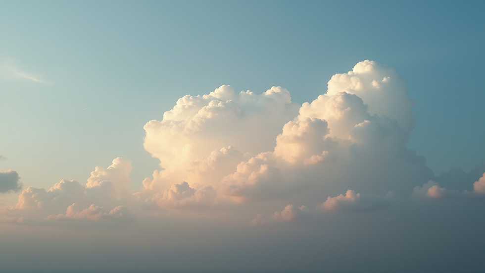 Eye-level view of a calm evening sky with scattered clouds