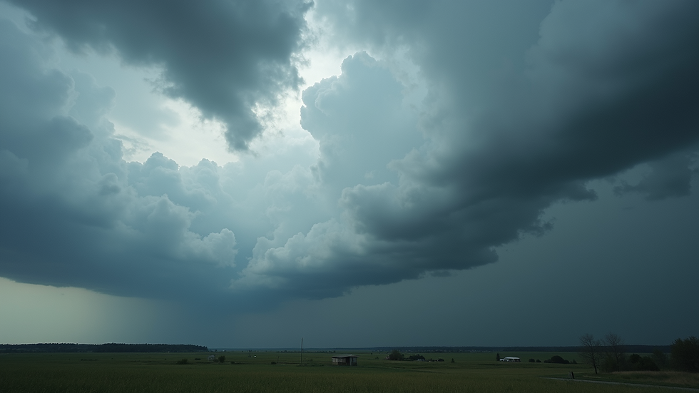 High angle view of dark clouds gathering in the sky