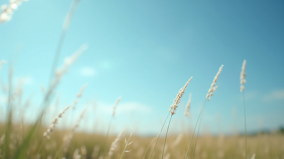Eye-level view of a clear blue sky over a tranquil landscape