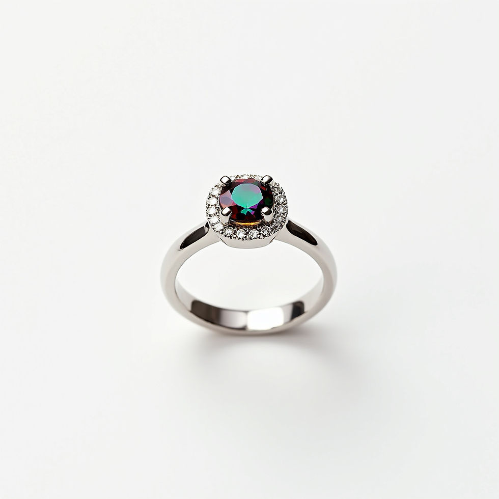 Gemstone Halo Ring