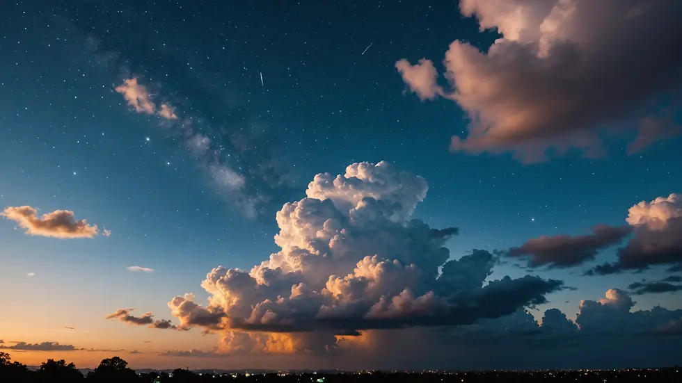 Cloudy night sky