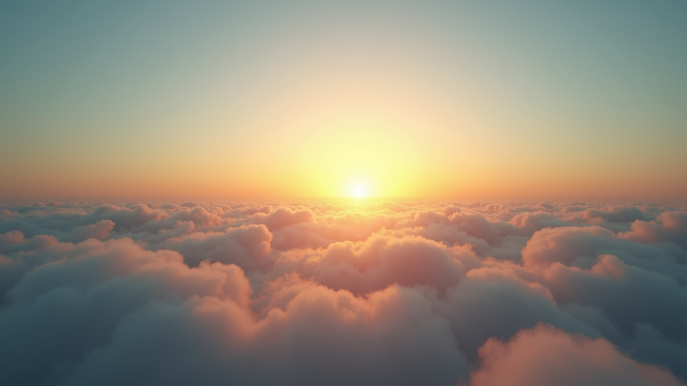 High angle view of clouds subtly covering a bright sun