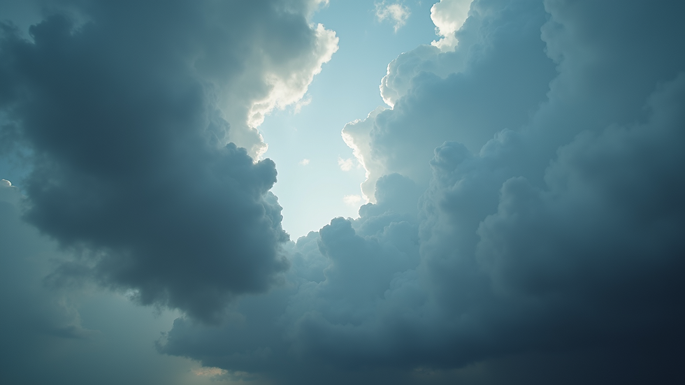 High angle view of dark clouds gathering in the sky