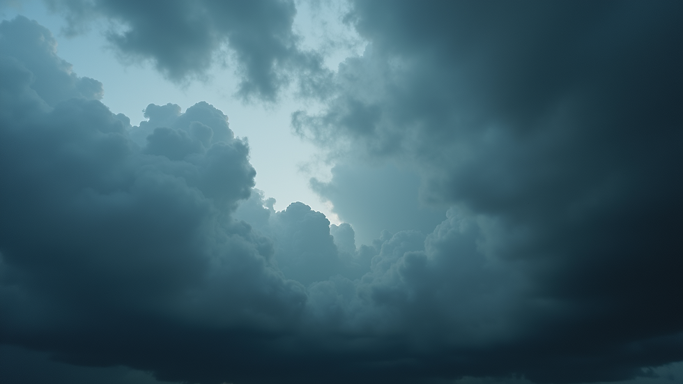 High angle view of dark clouds gathering in the sky