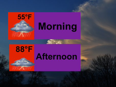 Today a slight chance of showers and thunderstorms after 2 pm