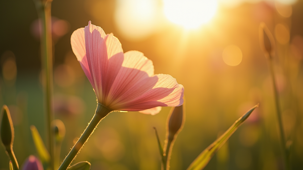 Close-up view of a blooming flower in a sunny garden