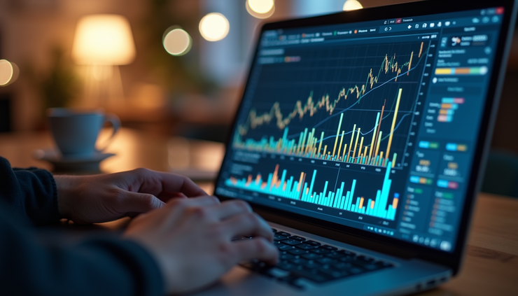 Close-up view of a data scientist interpreting SHAP value visualizations on a laptop screen
