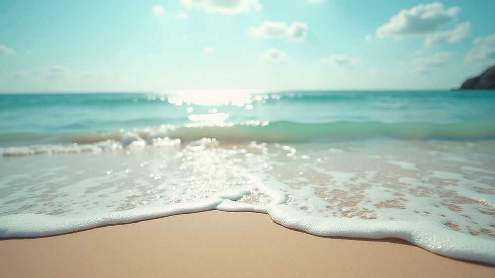 High angle view of a sunny beach with gentle waves