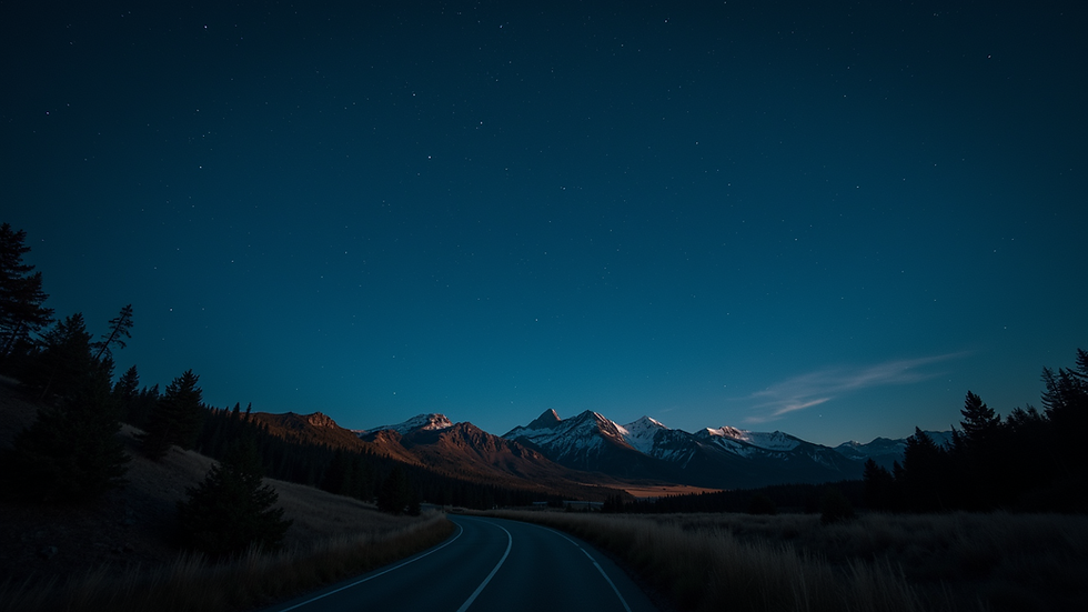 Eye-level view of a clear night sky with stars