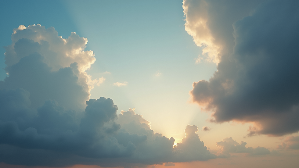 Close-up view of a cloudy evening sky