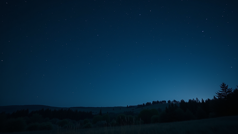 Eye-level view of a serene night sky filled with stars