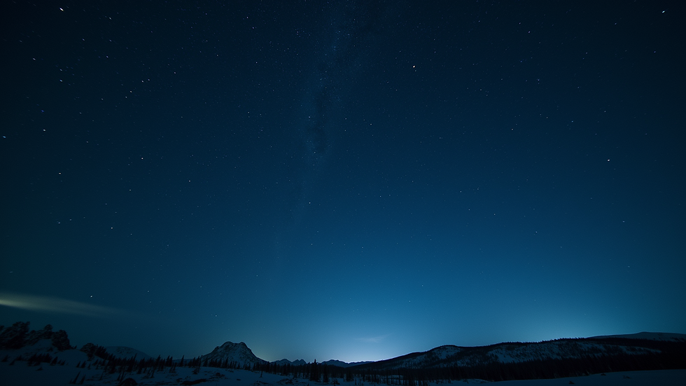 Wide angle view of a clear night sky filled with stars
