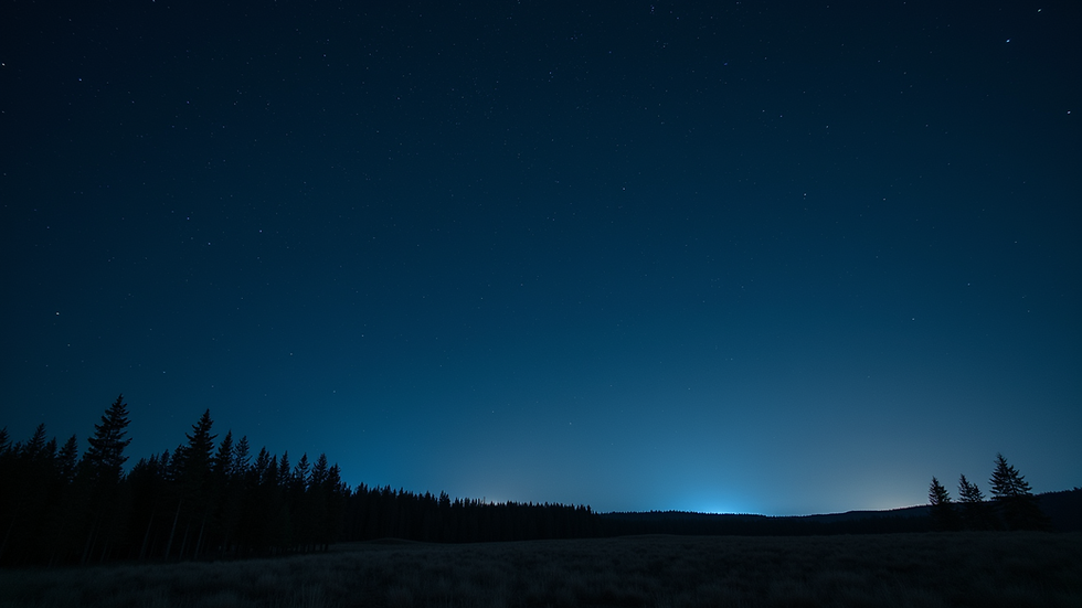 Eye-level view of a clear night sky filled with stars