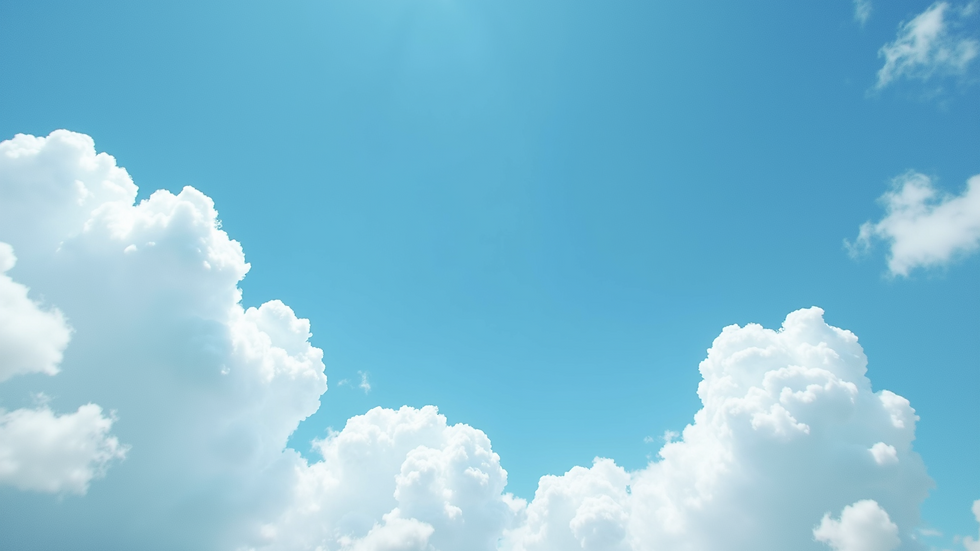 Eye-level view of a clear blue sky with white clouds