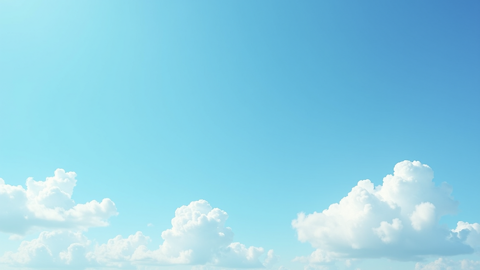 Close-up view of a clear blue sky with a few fluffy clouds