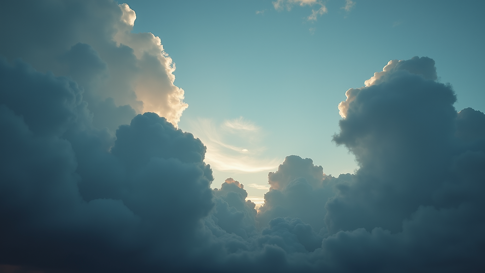 High angle view of dark clouds gathering in the sky